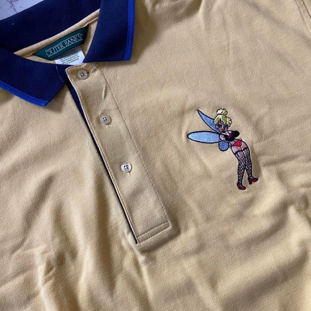 RARE NWOT Disney outer banks sexy Tinkerbell golf shirt men's size‎ XL